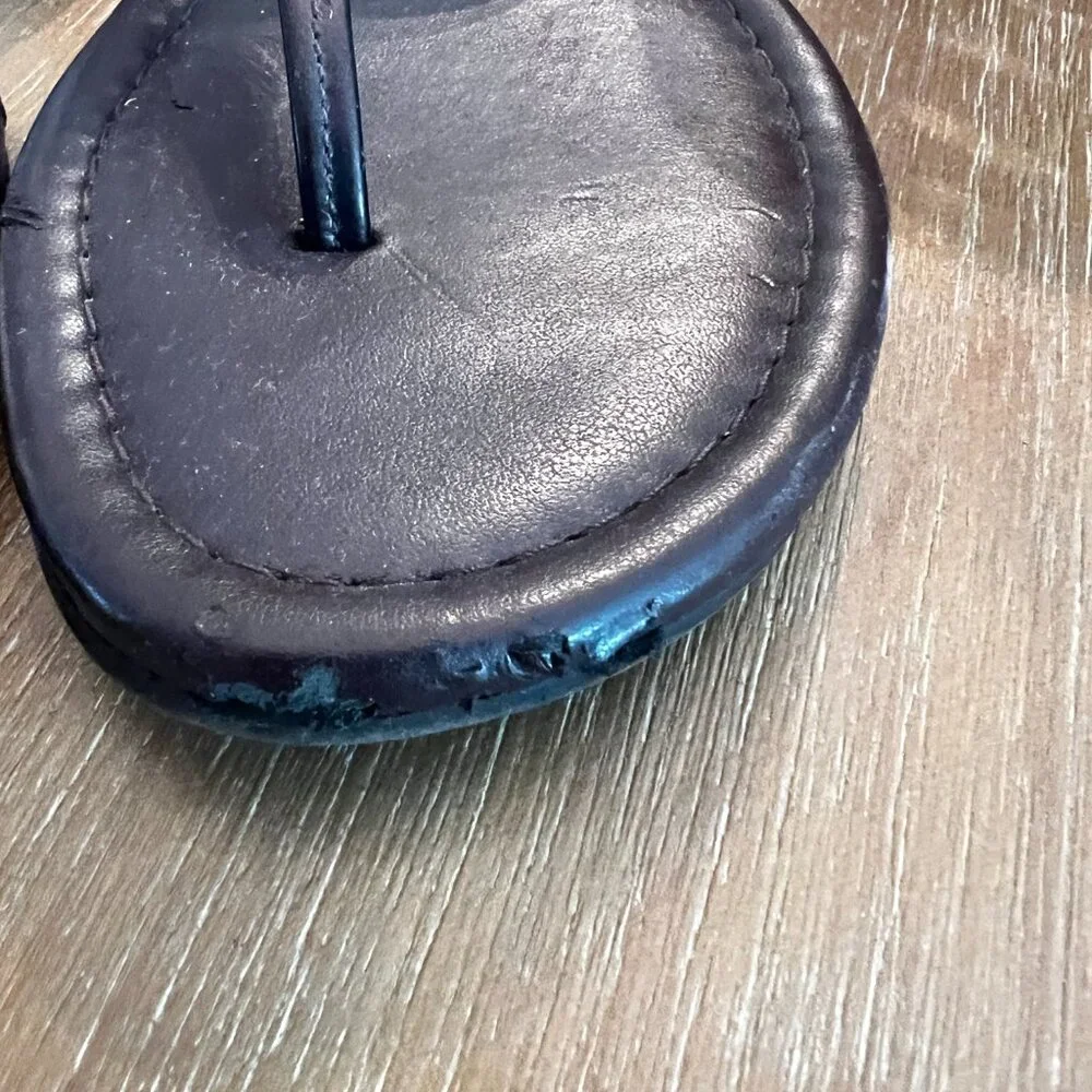 Coach Cassidy Iridescent Oxblood Pearl Leather Sandals - Picture 4 of 12